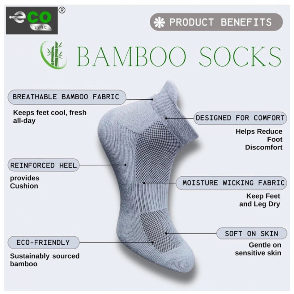 4_Pair Set Unisex Casual Bamboo Cotton Printed Ankle Length · 3260