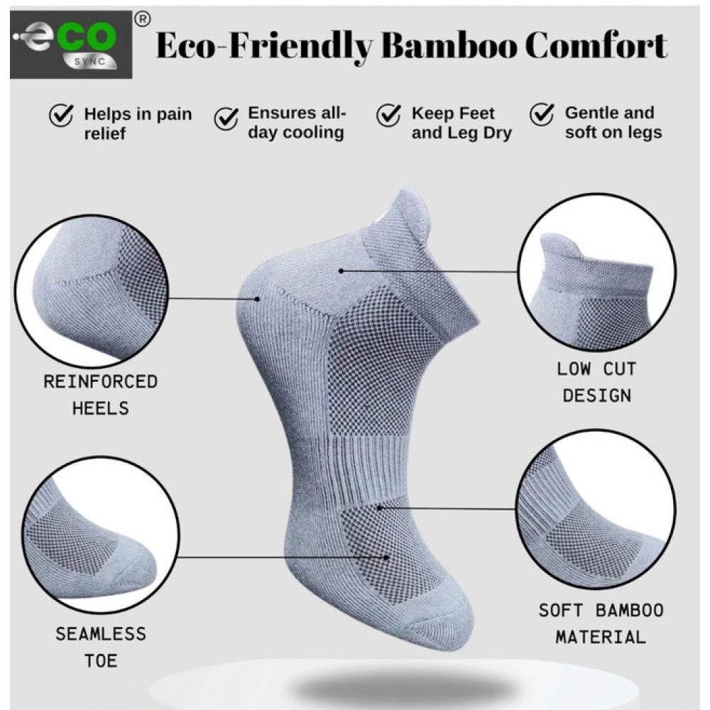4_Pair Set Unisex Casual Bamboo Cotton Printed Ankle Length · 3260