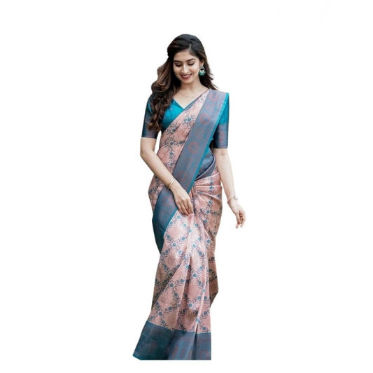 Women's Soft Lichi Silk Printed Saree