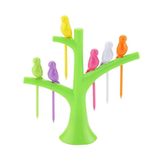 _Bird Tree Fruit Fork Set Decorative Toothpick Holders · Pack of 10