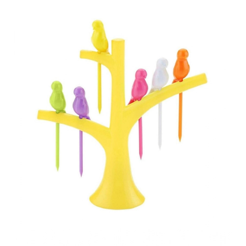 _Bird Tree Fruit Fork Set Decorative Toothpick Holders · Pack of 10