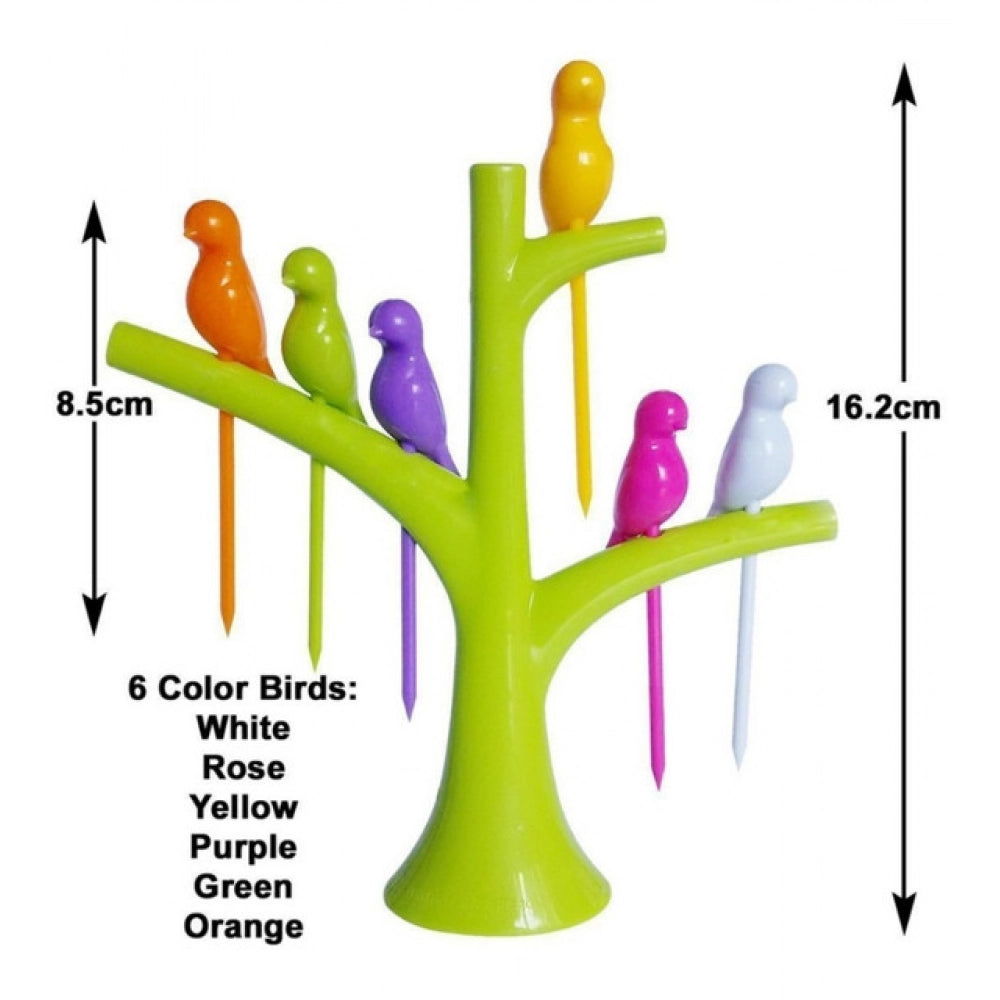 _Bird Tree Fruit Fork Set Decorative Toothpick Holders · Pack of 10