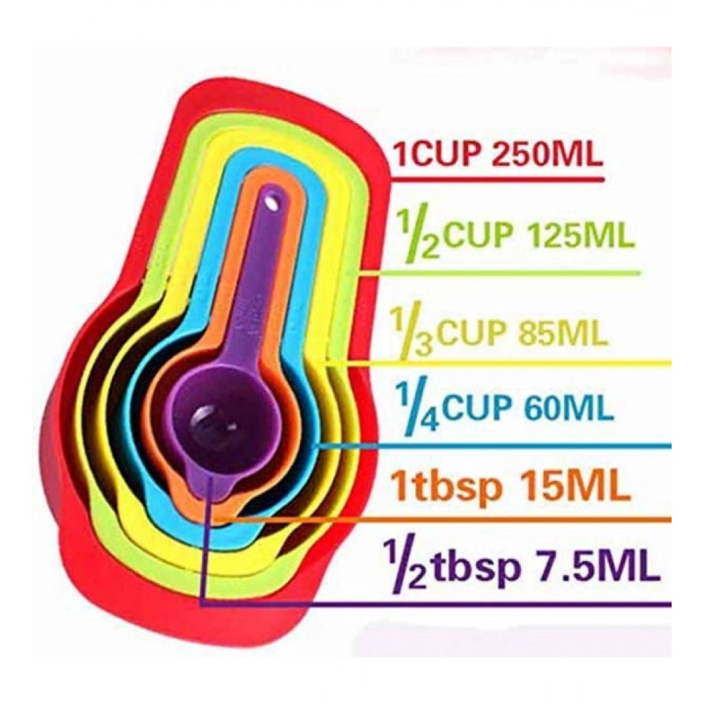 _Colorful Measuring Cup Spoon Set Stackable Kitchen Measuring Cups · Pack of 4