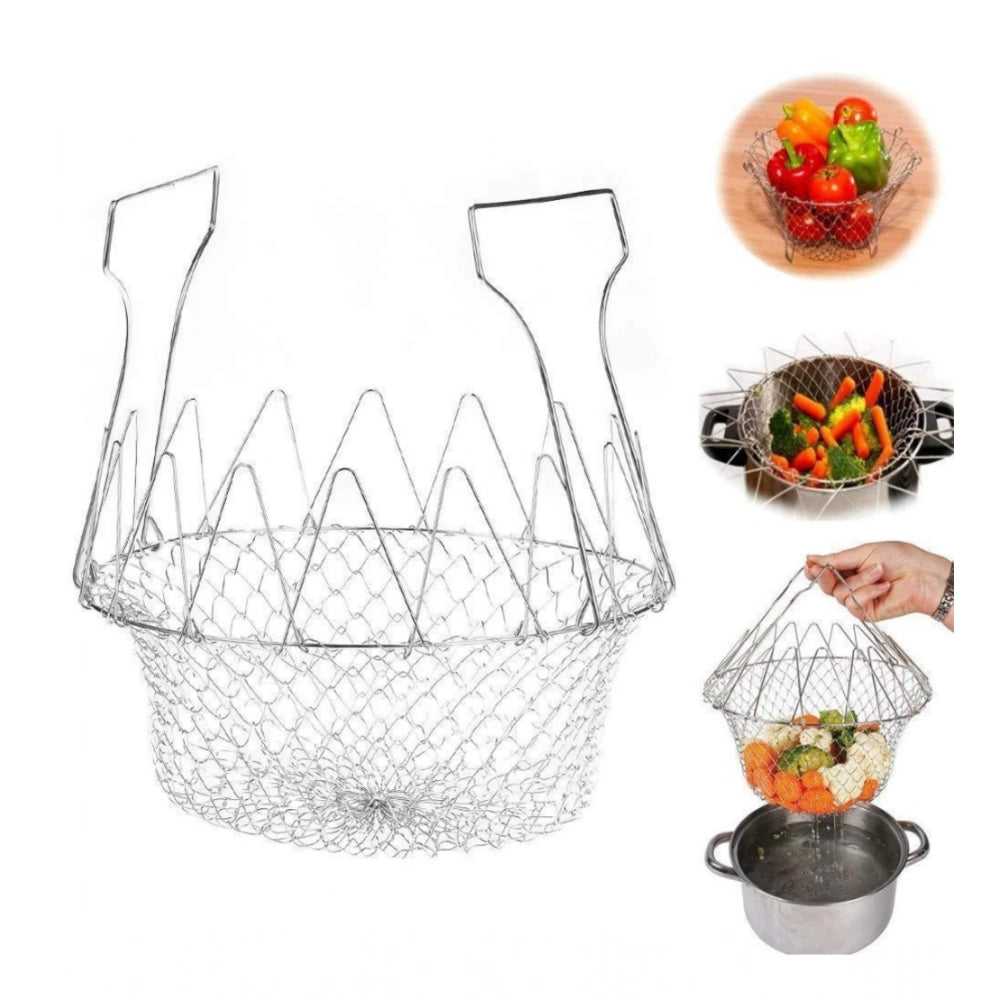 Foldable Chef Basket – Multi-Function Strainer And Steamer