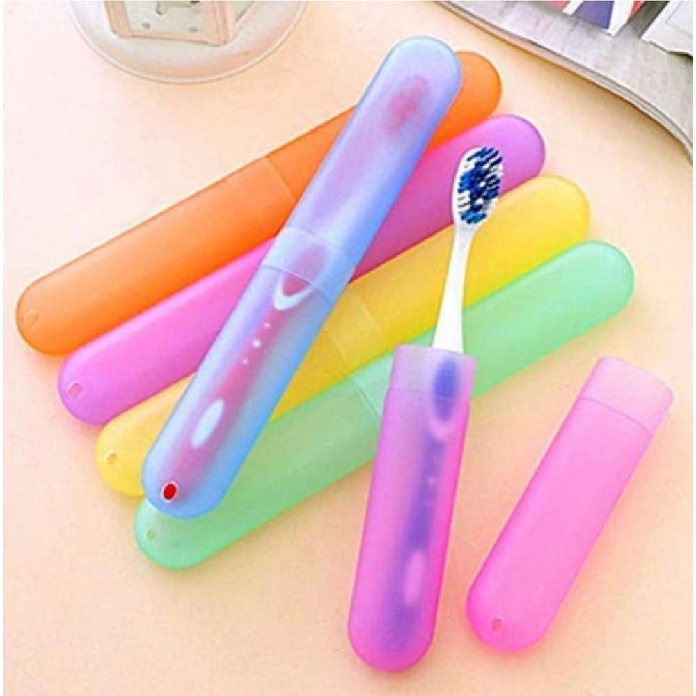 _Plastic Toothbrush Holder Travel 4-Pieces Set Tube Cases · Pack of 4