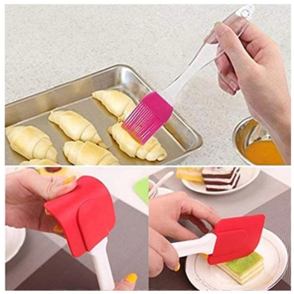 _Silicone Spatula With Brush – Heat Resistant Cooking Ands · Pack of 5