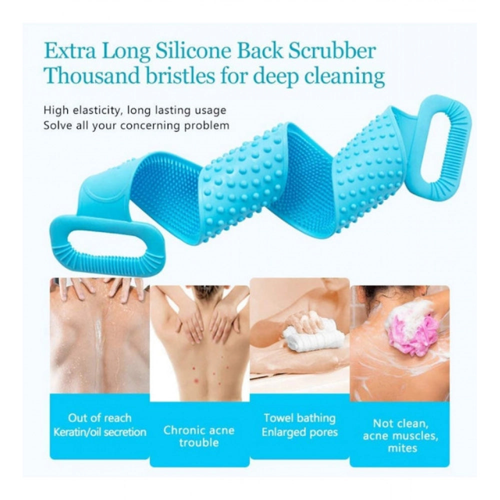 _Silicone Bath Scrubber Belt – Dual-Sided Exfoliating Body Cleanings · Pack of 2
