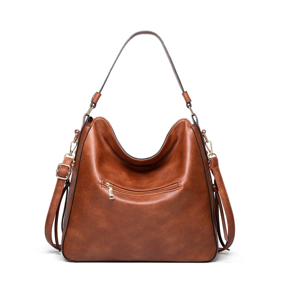 Women's Pu Leather Zipper Handbag