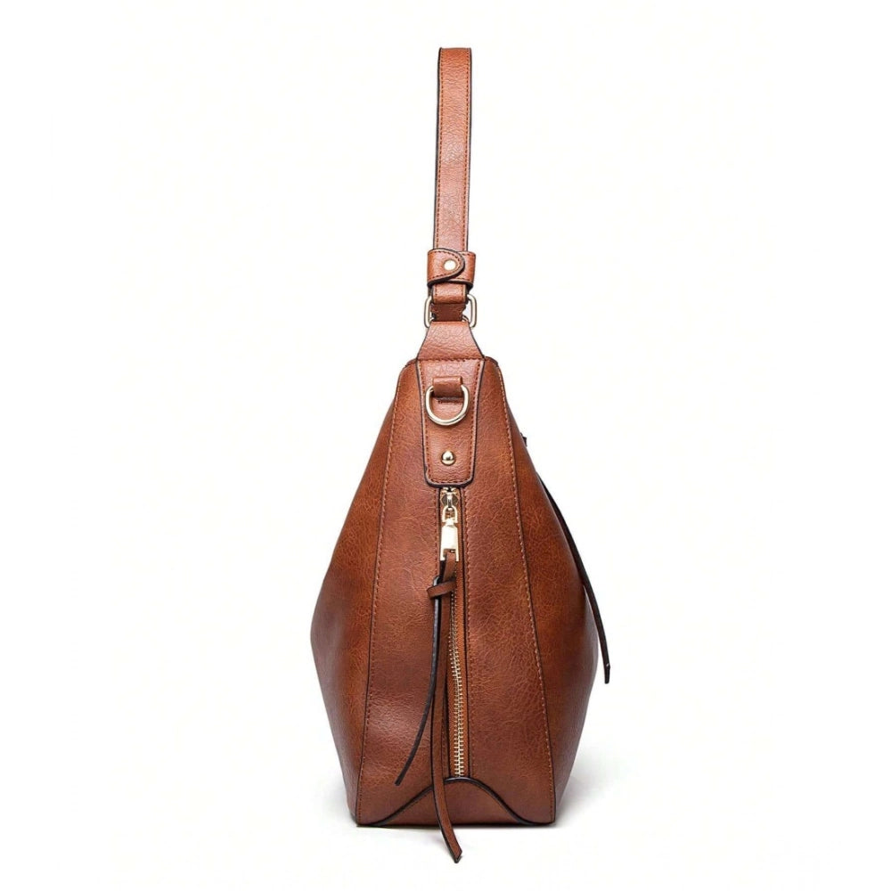 Women's Pu Leather Zipper Handbag