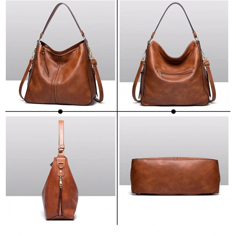 Women's Pu Leather Zipper Handbag
