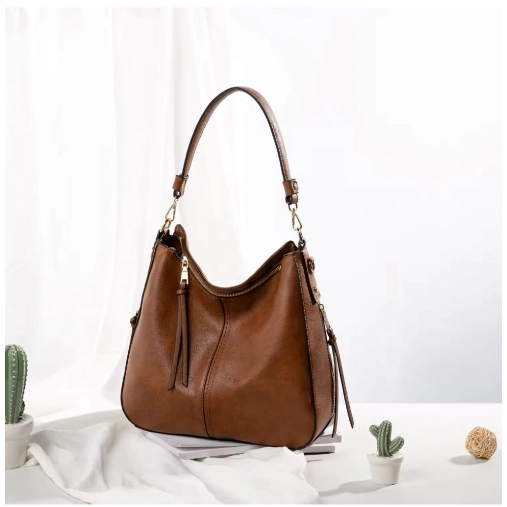 Women's Pu Leather Zipper Handbag