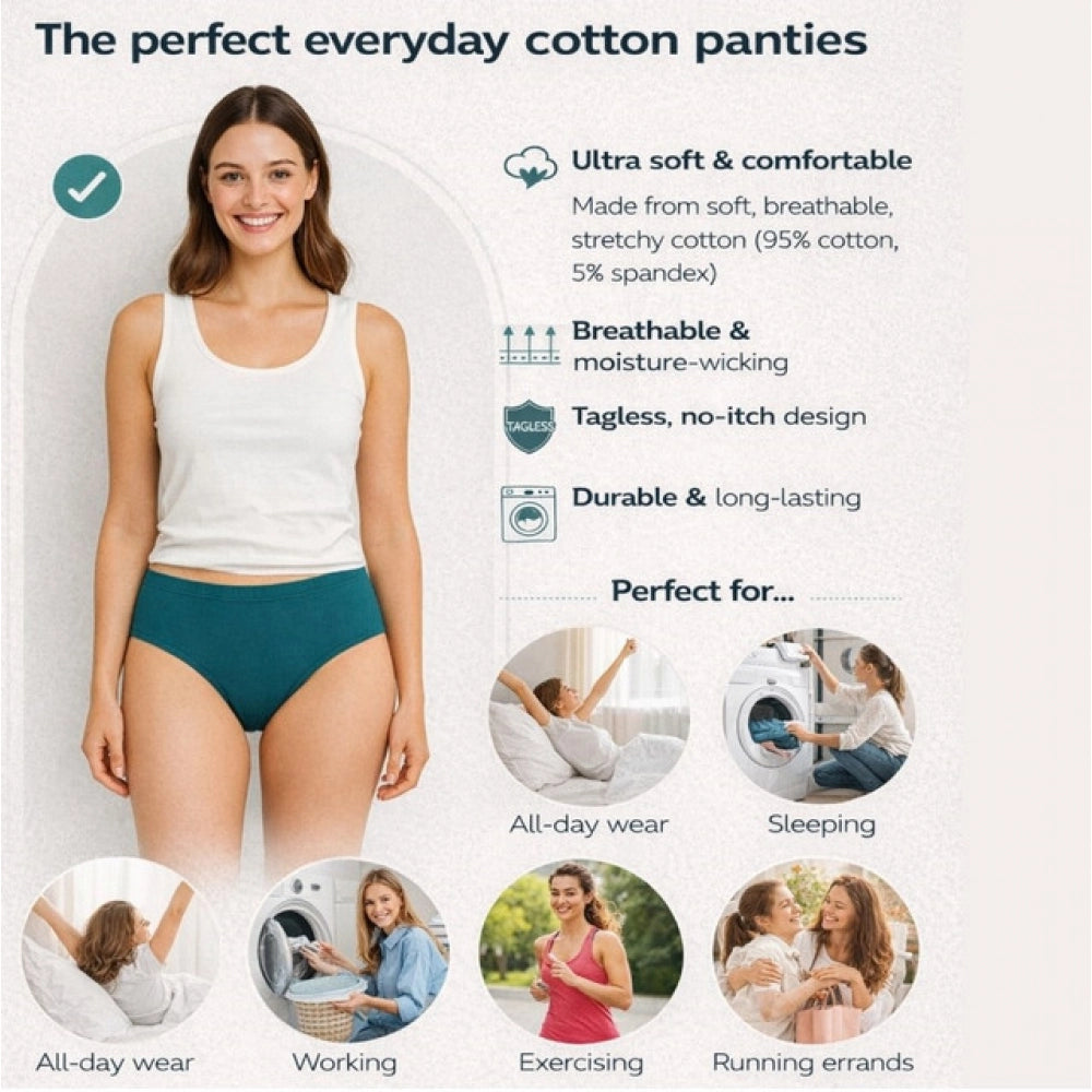 Pack Of_6 Women's Cotton Solid Hipster Panty · 13_L