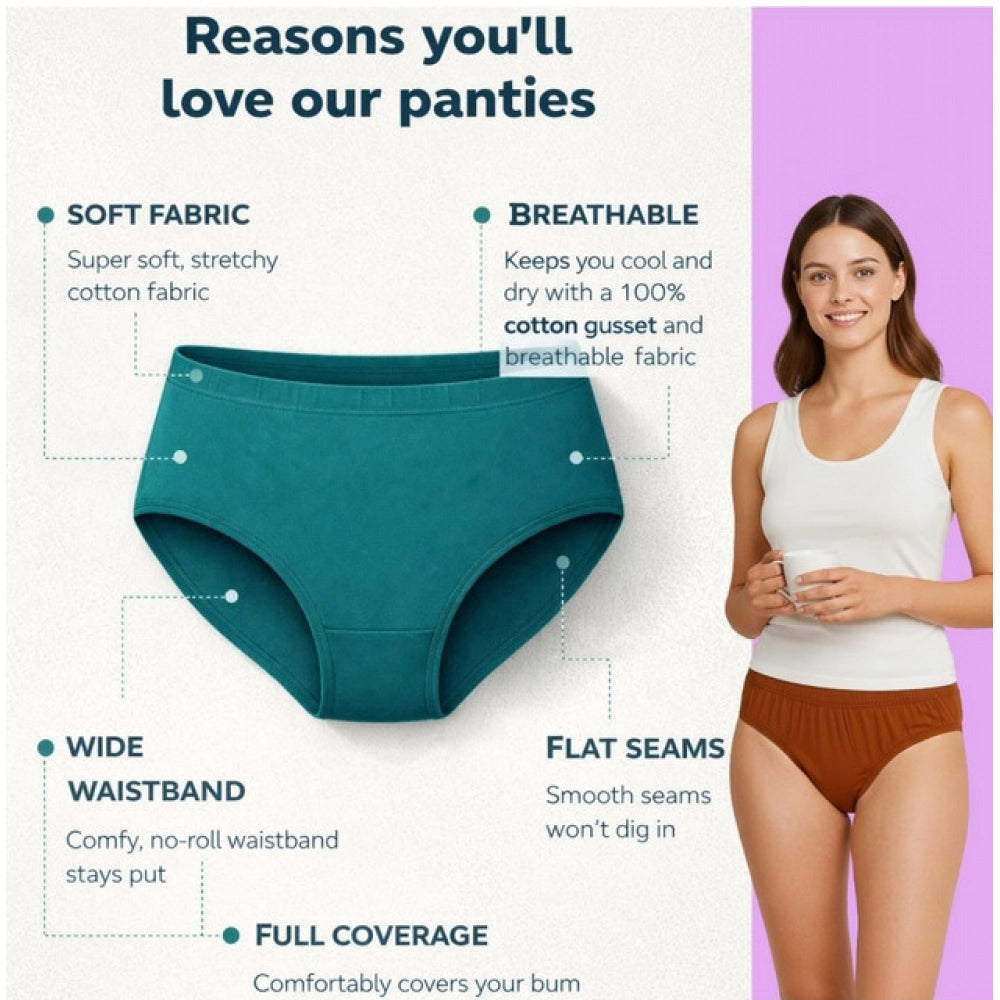 Pack Of_12 Women's Cotton Solid Hipster Panty