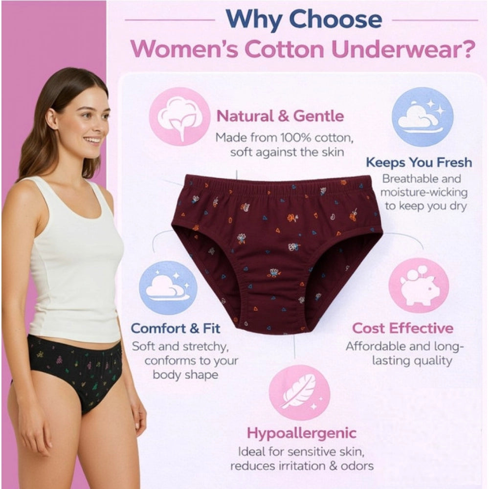 Pack Of_6 Women's Cotton Printed Hipster Panty · 13_L