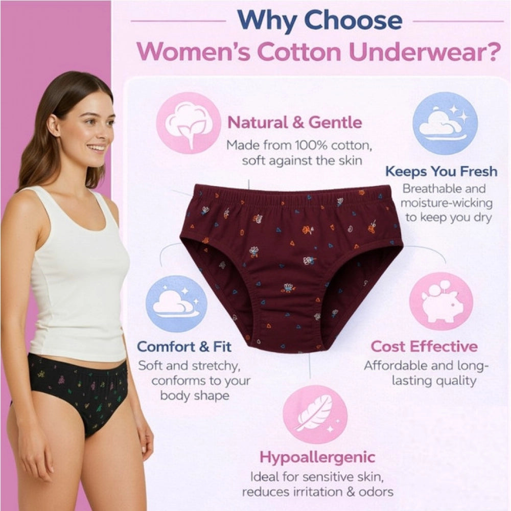 Pack Of_6 Women's Cotton Printed Hipster Panty · 19_L