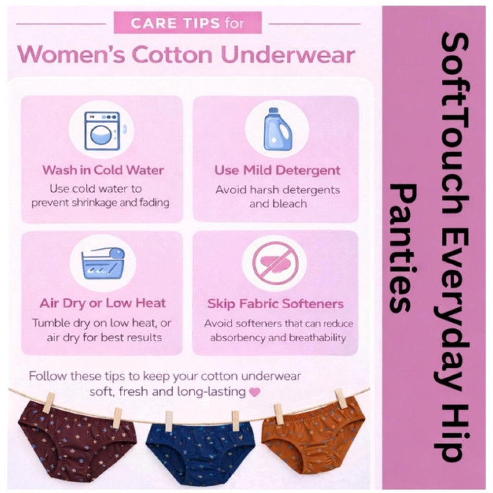 Pack Of_6 Women's Cotton Printed Hipster Panty · 19_L