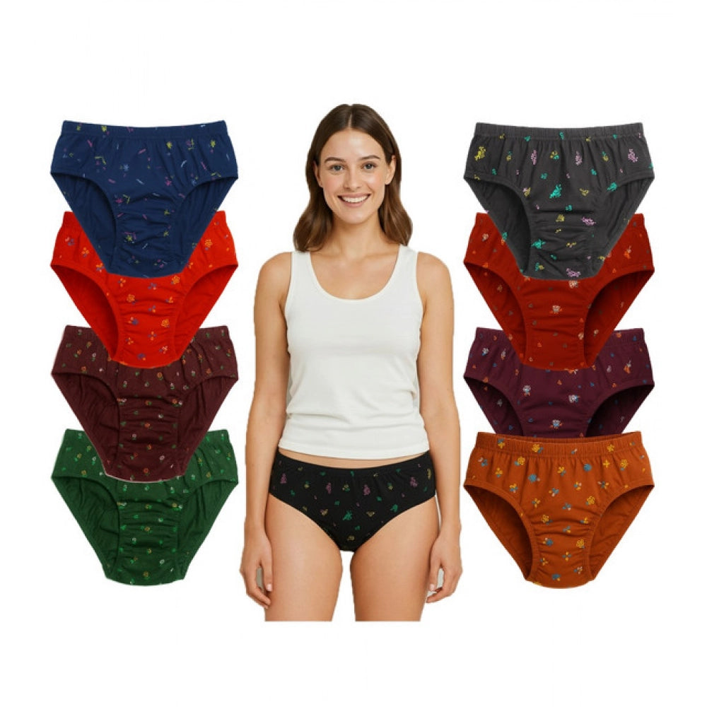 Pack Of_9 Women's Cotton Printed Hipster Panty