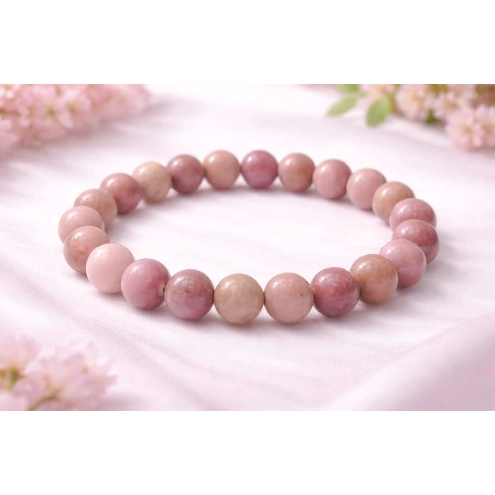 Natural Crystal 8Mm Rhodonite Bracelet — Light Purple