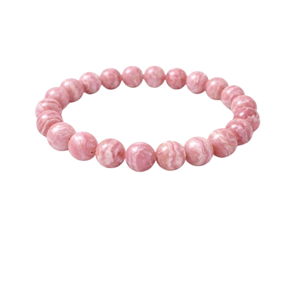 Natural Crystal 8Mm Rhodochrosite Bracelet — Pink