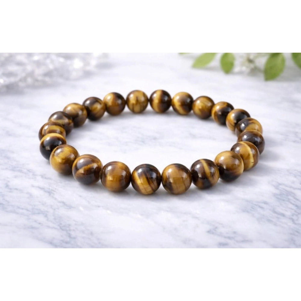 Natural Crystal 8Mm Tiger Eye Bracelet — Brown