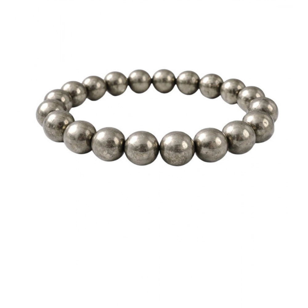 Natural Crystal 8Mm Pyrite Bracelet — Grey