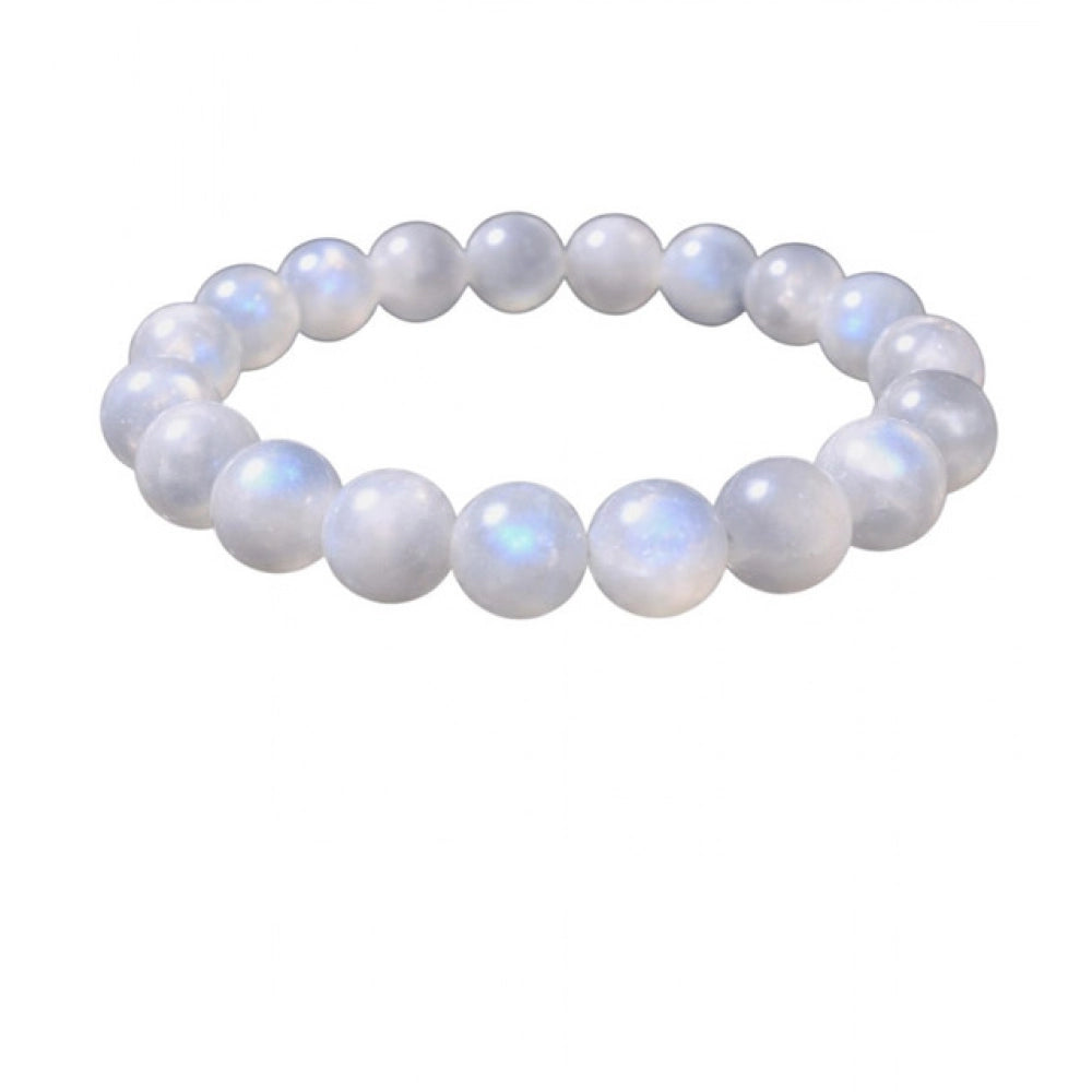 Natural Crystal 8Mm Moonstone Bracelet — White