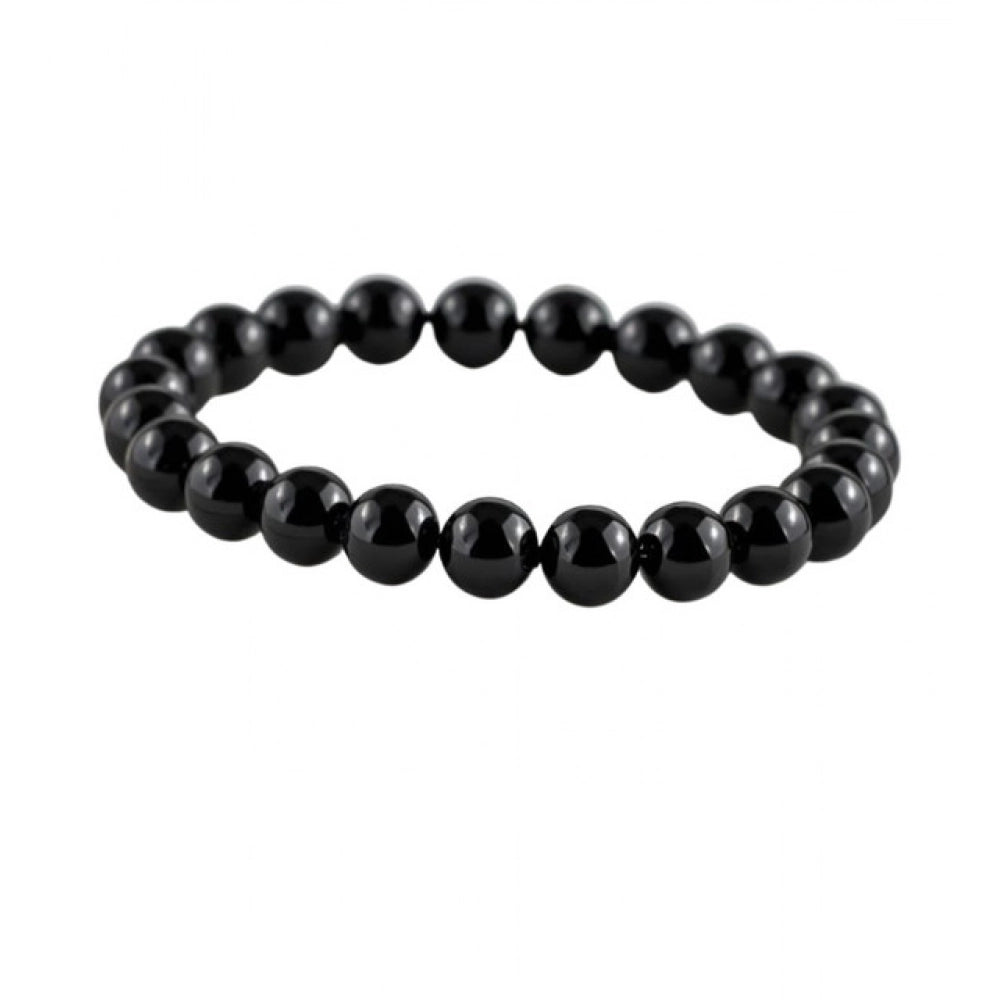 Natural Crystal 8Mm Black Tourmaline Bracelet — Black
