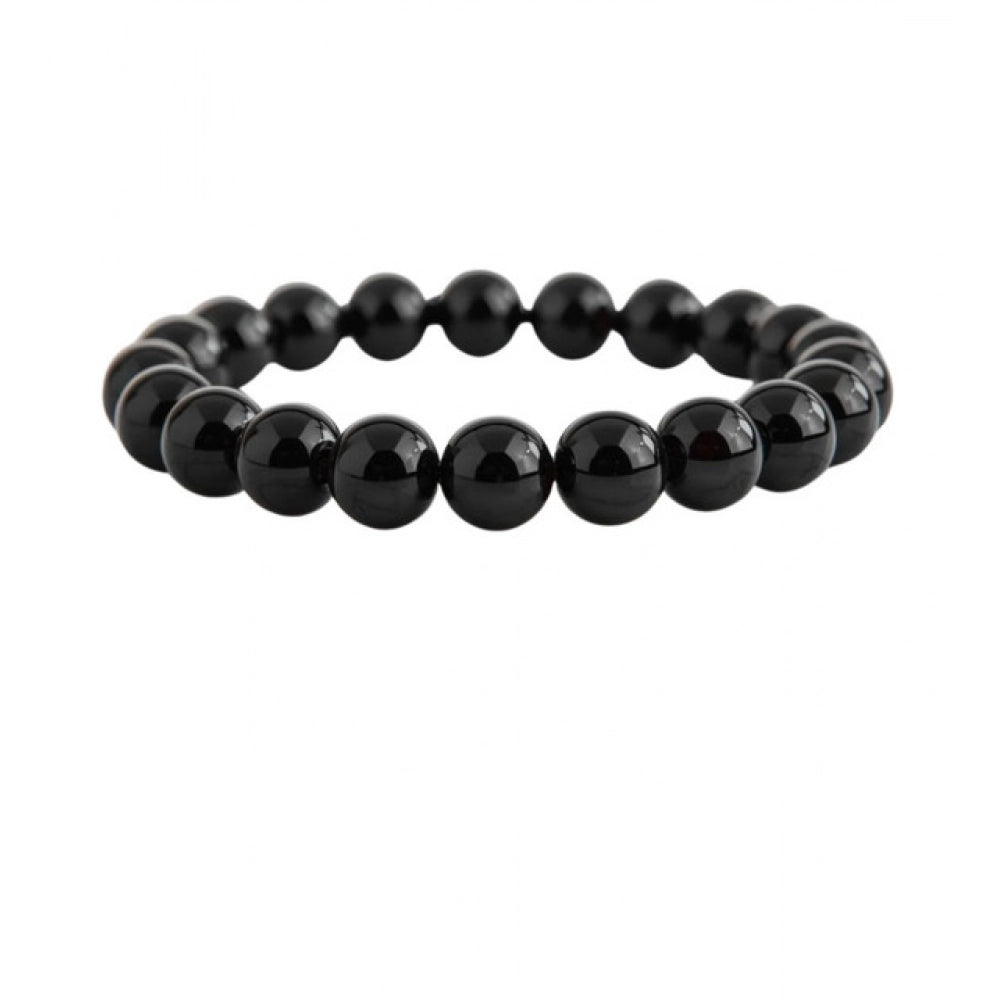 Natural Crystal 8Mm Black Obsidian Bracelet — Black