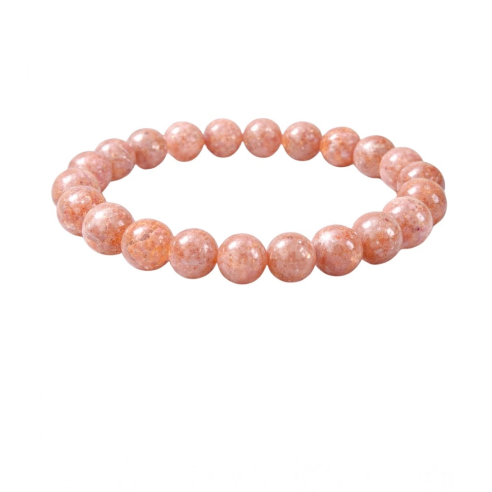 Natural Crystal 8Mm Sunstone Bracelet — Orange