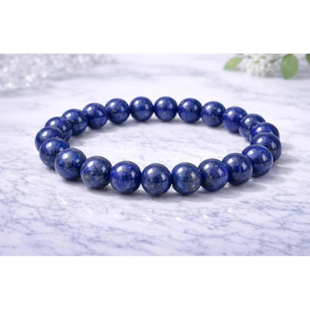 Natural Crystal 8Mm Lapis Lazuli Bracelet — Dark Purple
