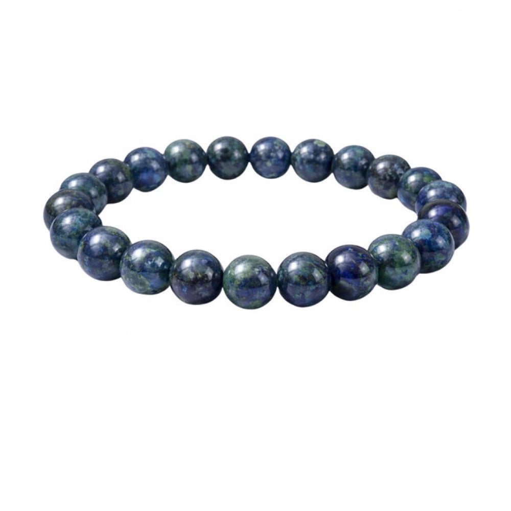 Natural Crystal 8Mm Azurite Bracelet — Dark Green
