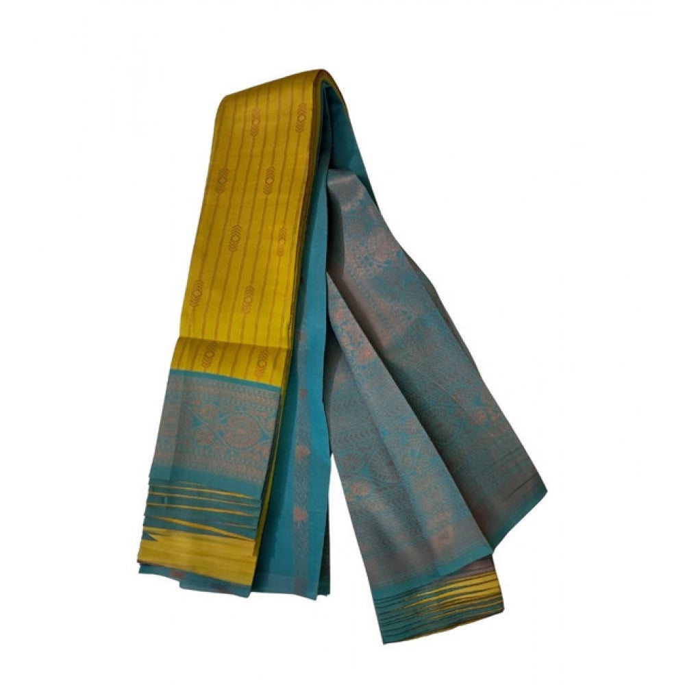 Women's Soft Silk Wooven Saree — Musterd Yellow