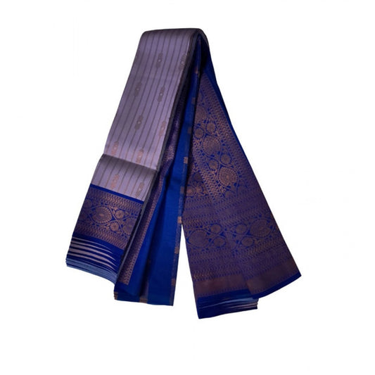 Women's Soft Silk Wooven Saree — Dark Lavender