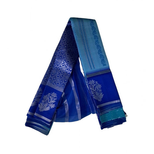 Women's Soft Silk Wooven Saree — Royal Blue