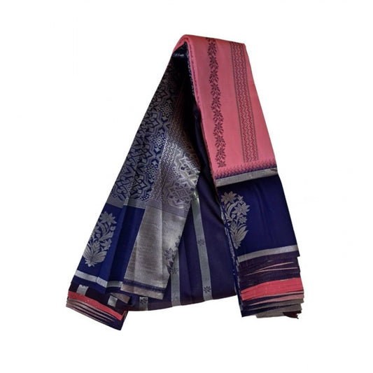 Women's Soft Silk Wooven Saree — Pink