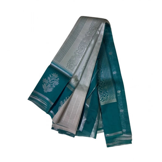 Women's Soft Silk Wooven Saree — Silver