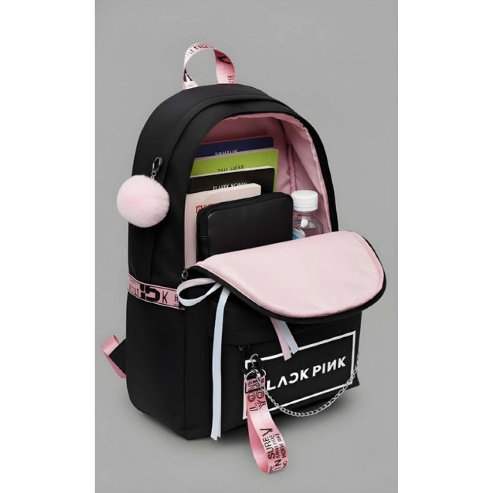 Unisex Pu Leather Solid Medium Zipper Backpack — Black · 2447