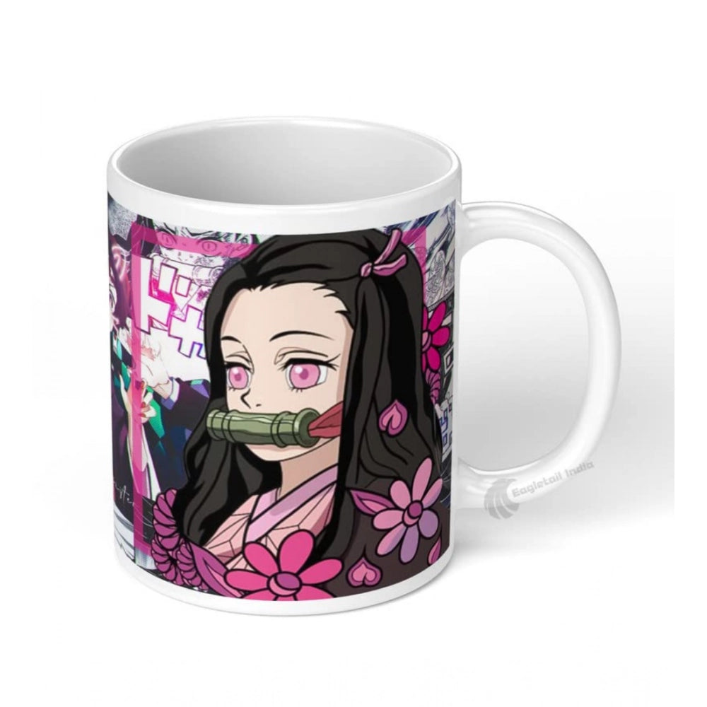 Anime Kamado Nezuko Ceramic Printed Coffee Mug — White