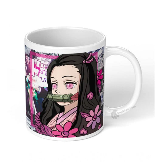 Anime Kamado Nezuko Ceramic Printed Coffee Mug — White