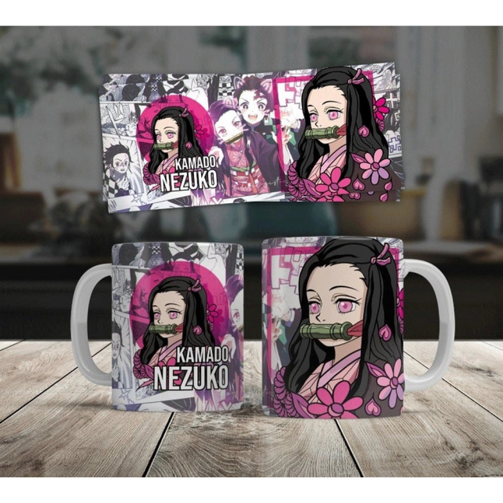 Anime Kamado Nezuko Ceramic Printed Coffee Mug — White