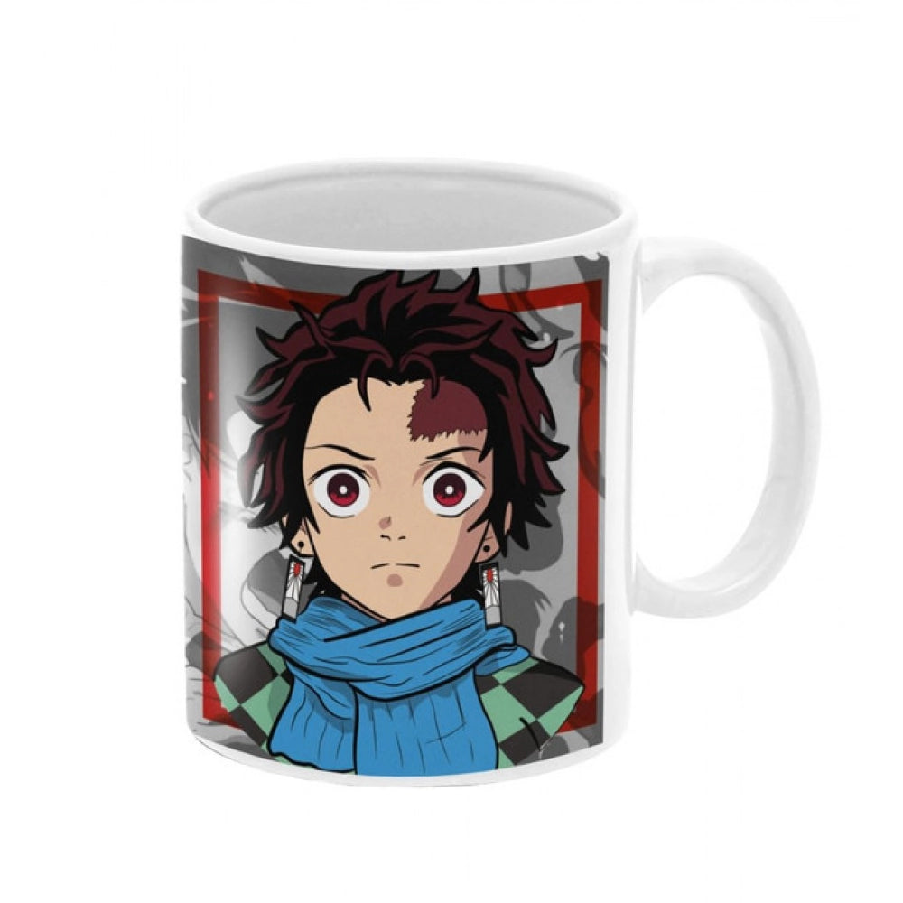 Anime Kamado Tanjiro Ceramic Printed Coffee Mug — White
