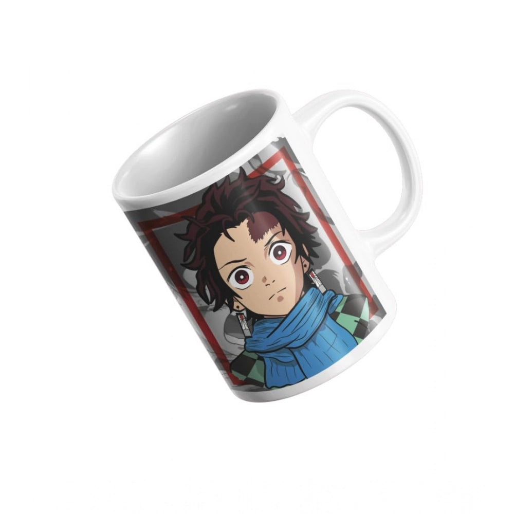 Anime Kamado Tanjiro Ceramic Printed Coffee Mug — White