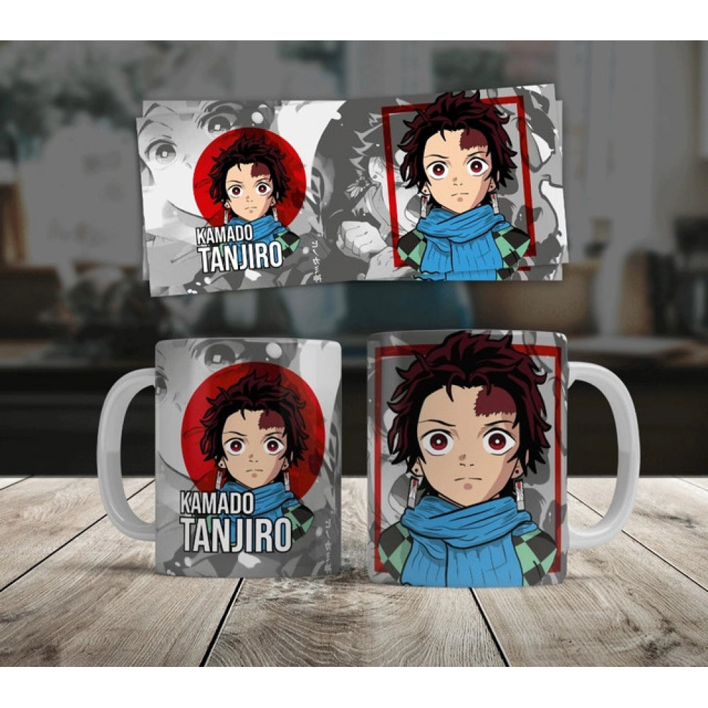 Anime Kamado Tanjiro Ceramic Printed Coffee Mug — White