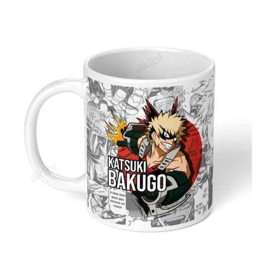 Anime Katsuki Bakugo Ceramic Printed Coffee Mug — White