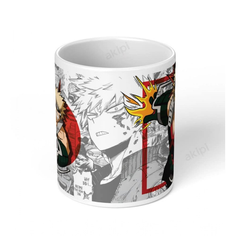 Anime Katsuki Bakugo Ceramic Printed Coffee Mug — White