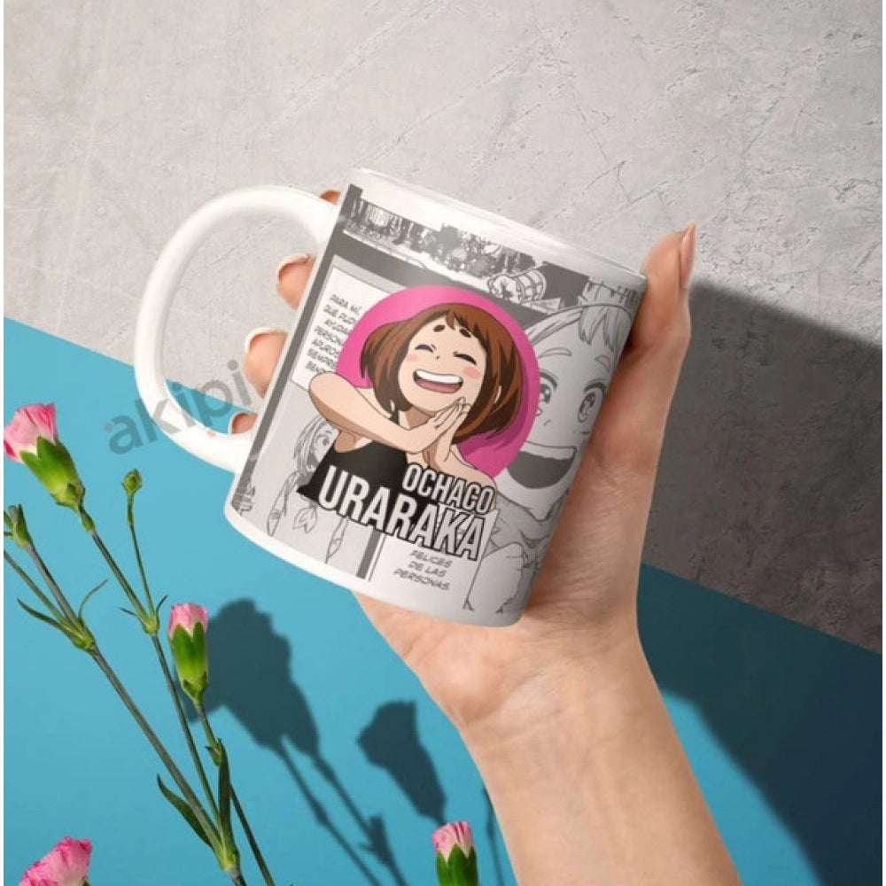 Anime Ochaco Uraraka Ceramic Printed Coffee Mug — White · _008