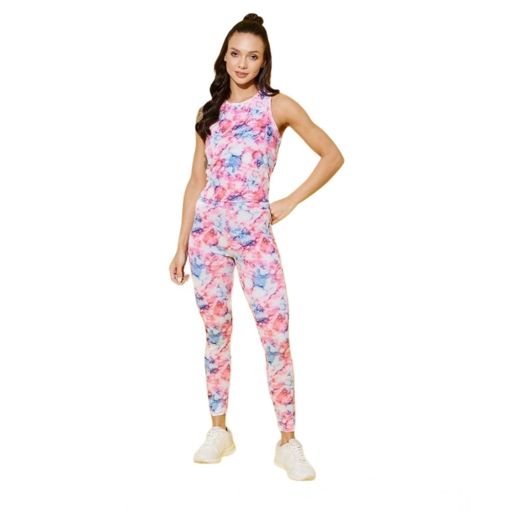 Women's Lycra Printed Sleeveless Active Wear · 90_L