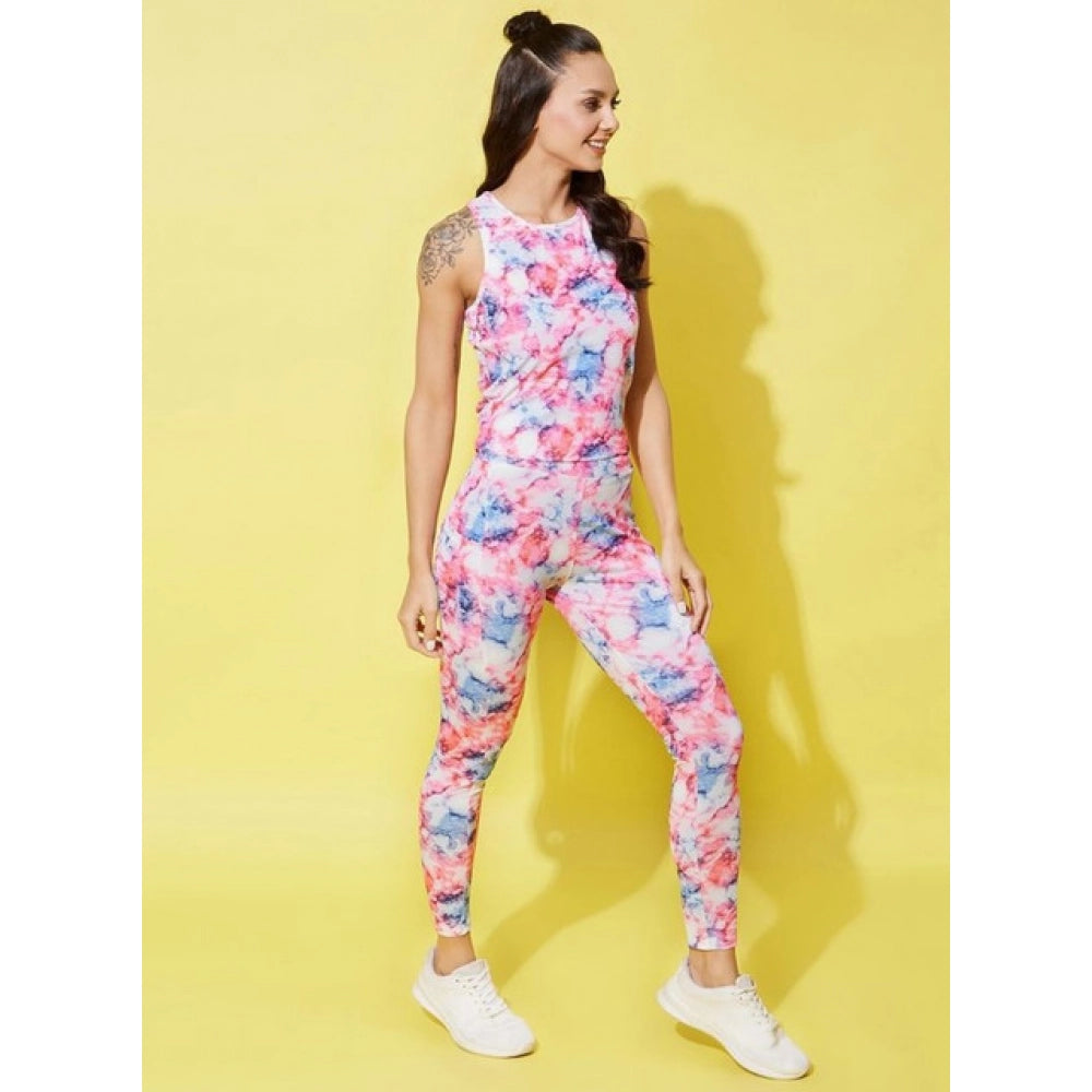 Women's Lycra Printed Sleeveless Active Wear · 90_L