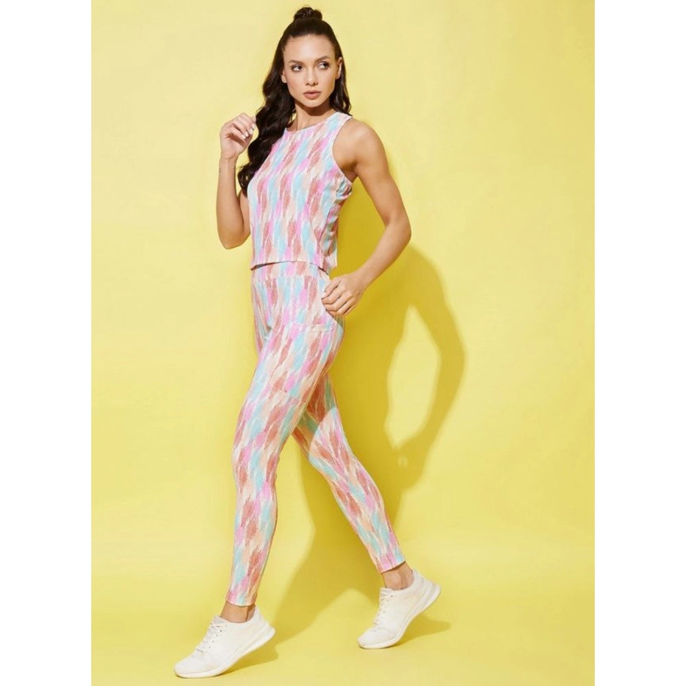 Women's Lycra Printed Sleeveless Active Wear · 1_XL
