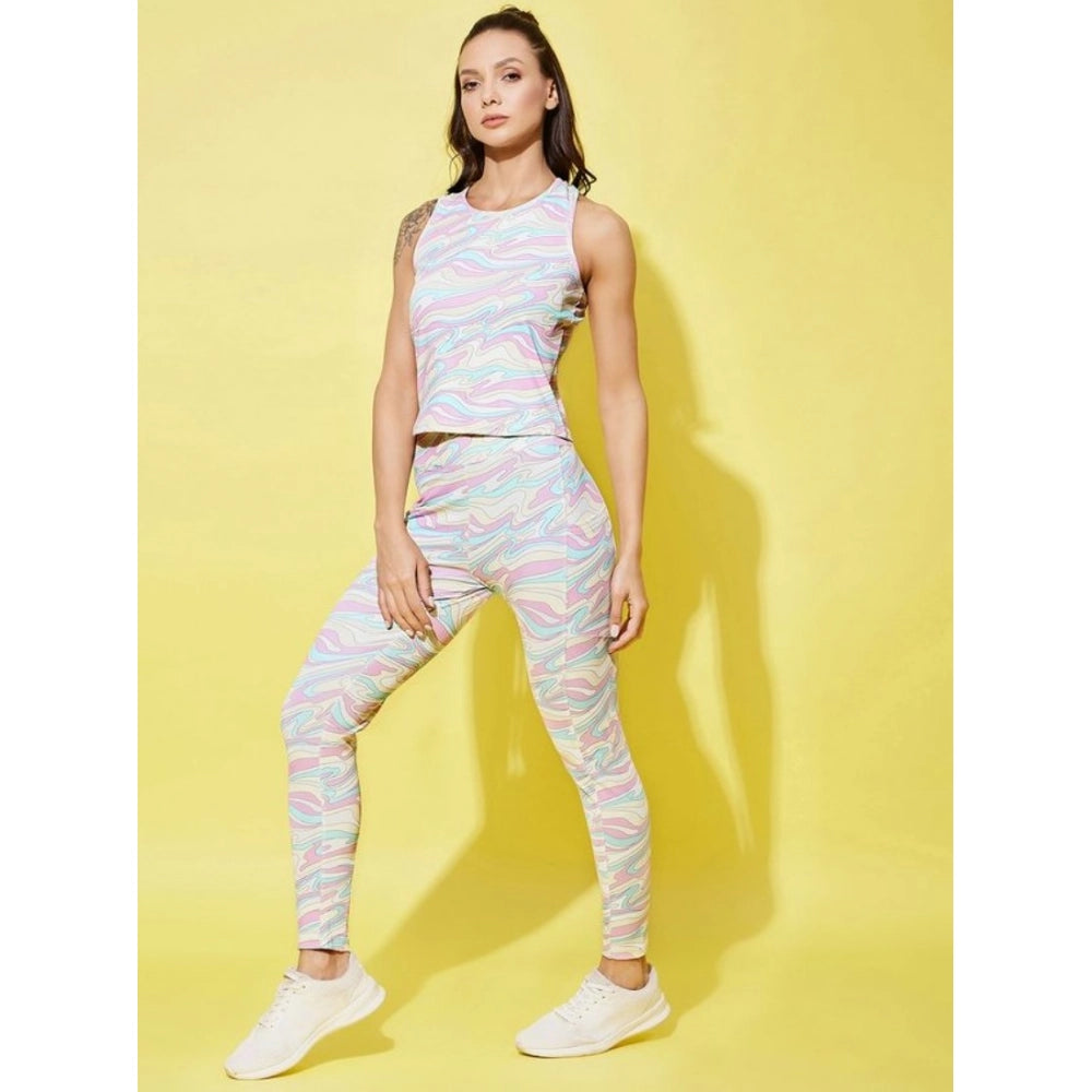 Women's Lycra Printed Sleeveless Active Wear · 3_XL